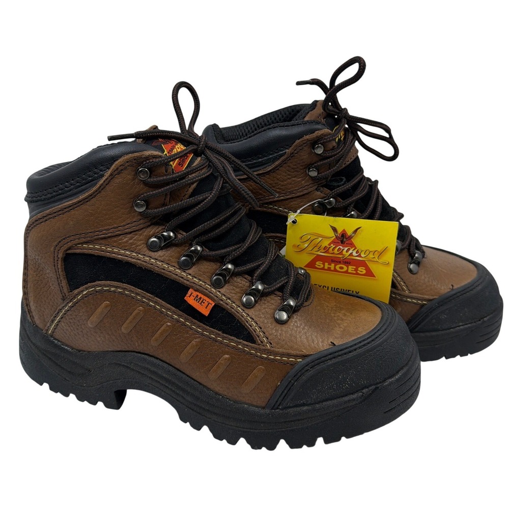 Thorogood I-MET Work Boots Womens 7.5 Brown Leather Metatarsal Guard NWT"S